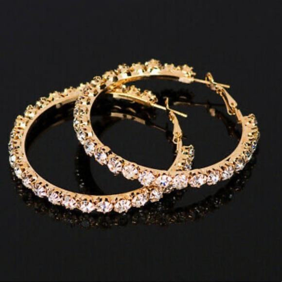 NEW 18k gold plated hoops earrings - Picture 4 of 5